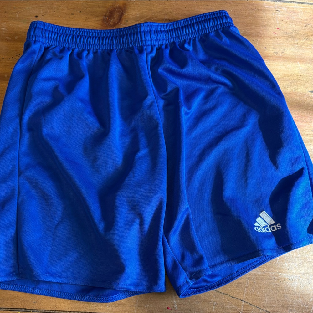 adidas Royal Blue Athletic Shorts with White Logo
